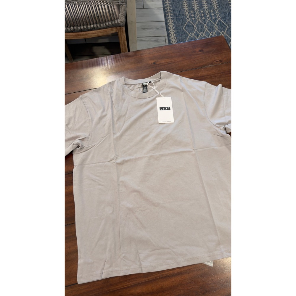 LSKD Base FLXCotton Tee Oversized Circular Grey XL Training Shirt NEW NWT